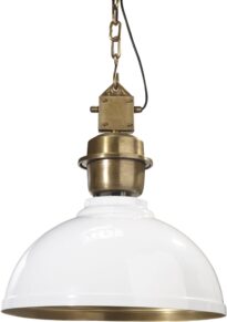 Manchester Taklampa, White/Brass 52cm